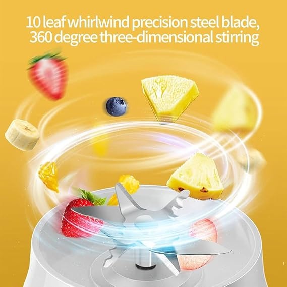 Portable USB Rechargeable Mini Blender – 6-Blade Juicer