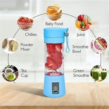 Portable USB Rechargeable Mini Blender – 6-Blade Juicer