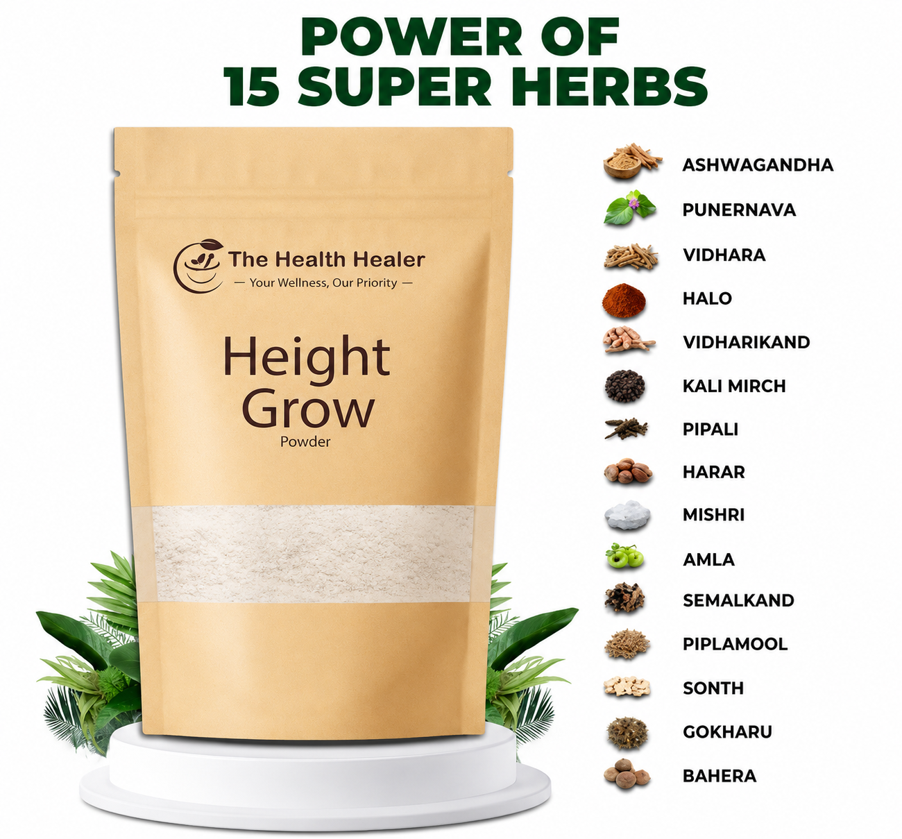 The Health Healer Height Grow Powder – 100% Natural Height Increase Supplement