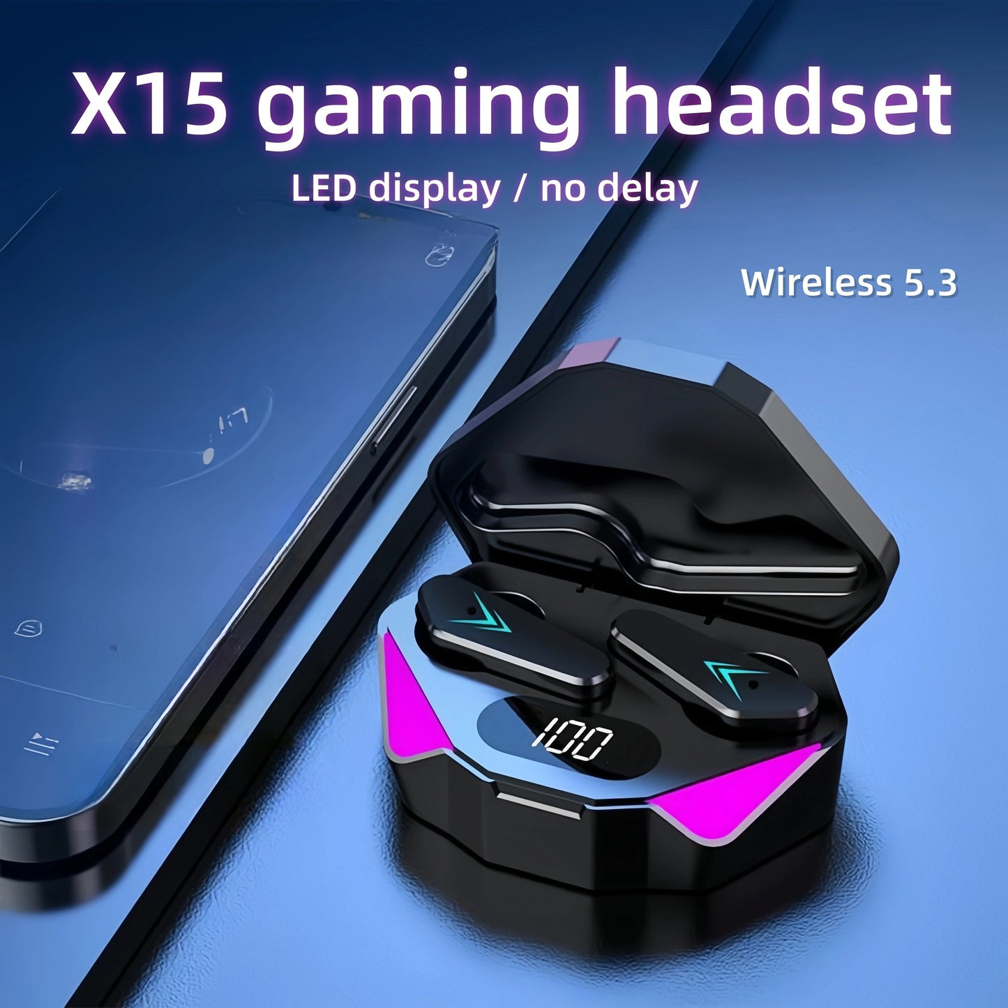 X15 TWS Wireless Bluetooth Earbuds LED Display Gaming Headset with Mic Noise Cancelling Earphones for Android & iPhone UAE
