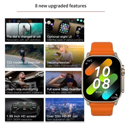 LAXASFIT Smartwatch Bluetooth Calling Sports Watch Heart Rate Monitor for Android iPhone UAE