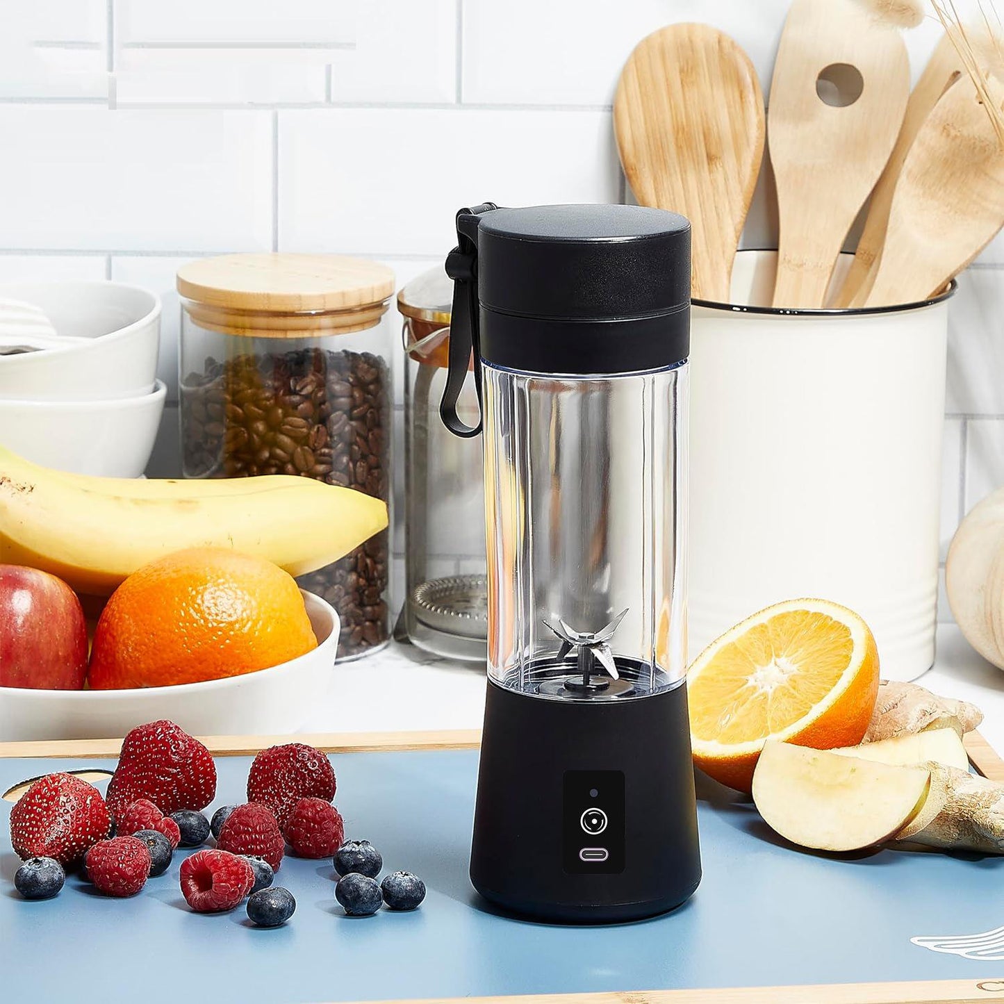 Portable USB Rechargeable Mini Blender – 6-Blade Juicer